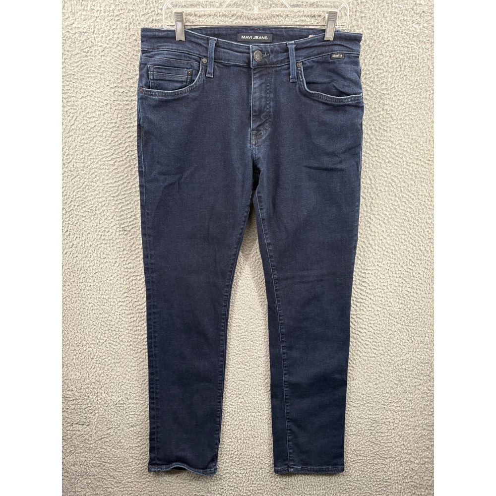 Mavi Jeans Mens 33x31 Marcus Slim Straight Leg Dark Indigo Stretch Denim